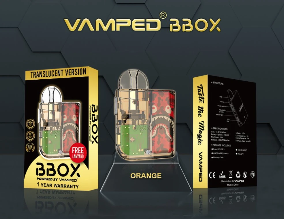 China Vape Factory Wholesale Vamped Aladdin PRO Bbox Pod Rechargeable Open System Vape Pod E-Cig Starter Kit